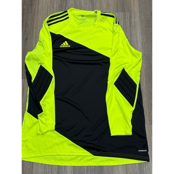 Adidas Goalkeeper Jersey Men's Small Padded Aeroready Long Sleeve Soccer Neon - Picture 4 of 8